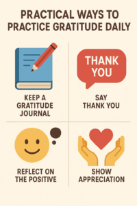 Practical Ways to Practice Gratitude Daily I need image on this topic